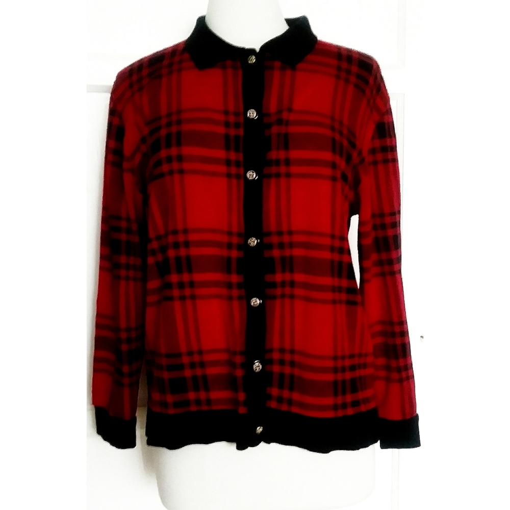 Vintage Cathy Daniels Plaid Cardigan